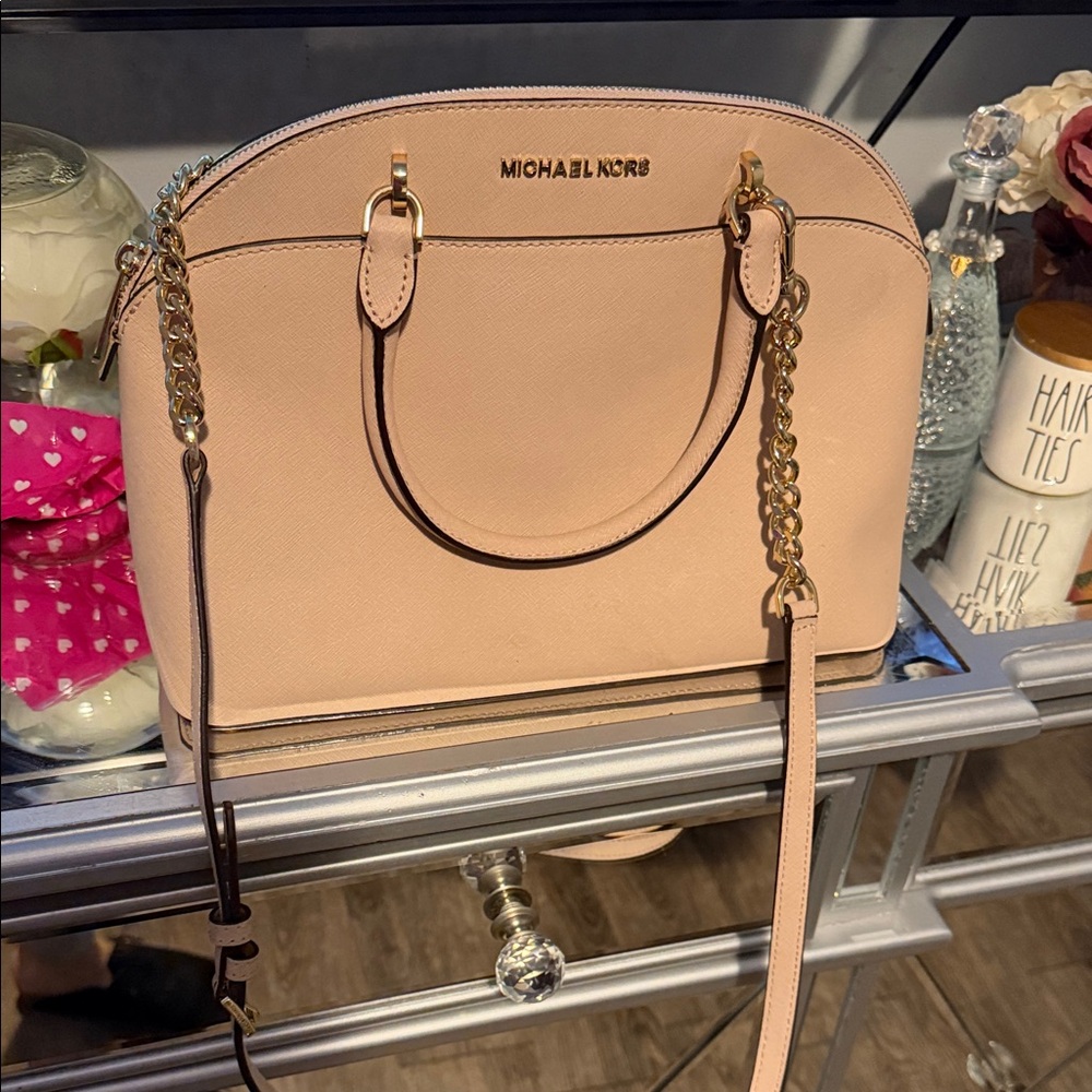 Michael Kors Blush Satchel with Gold Accents